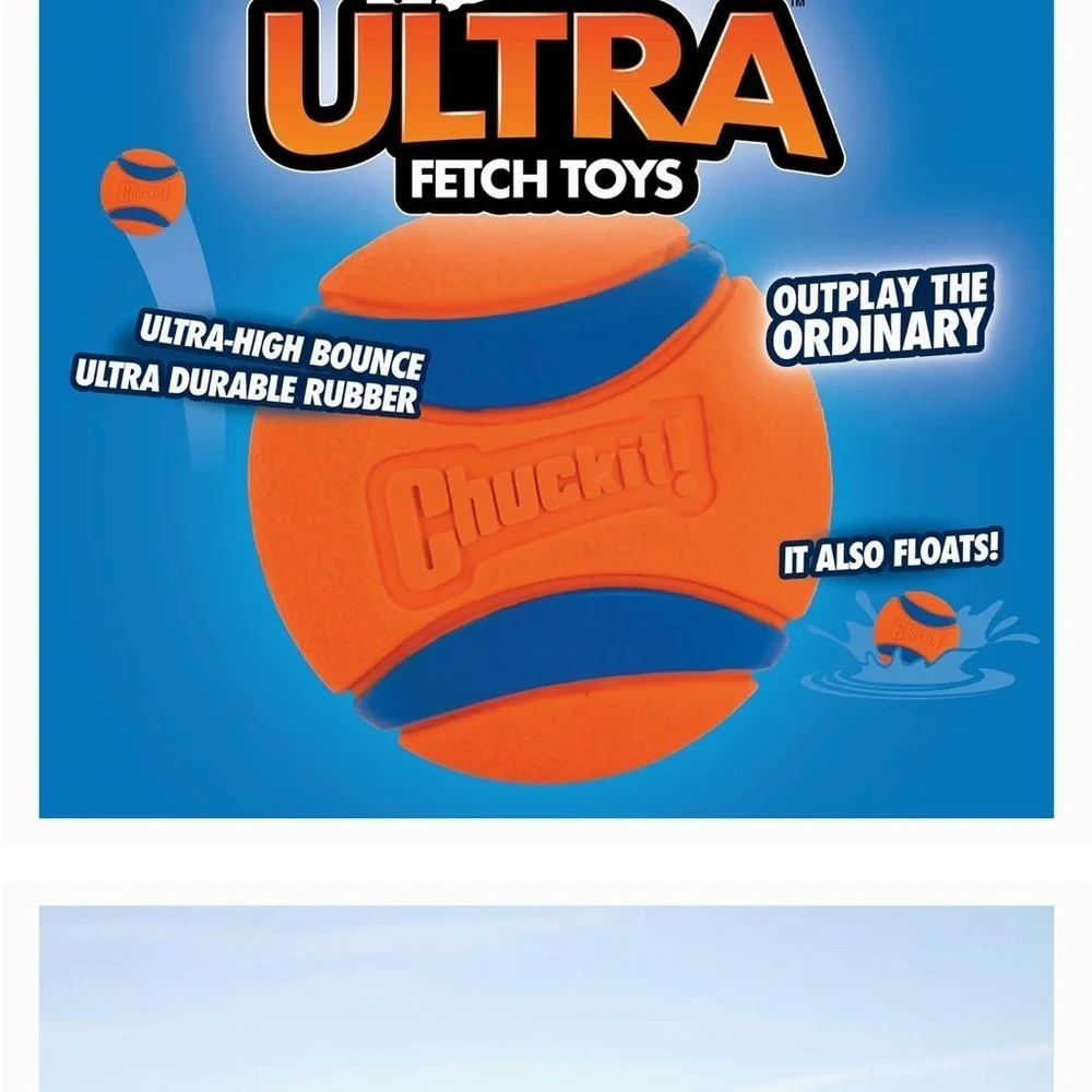 Chuck It Ultra Ball Size Large Orange Blue Floats Ultra Bounce